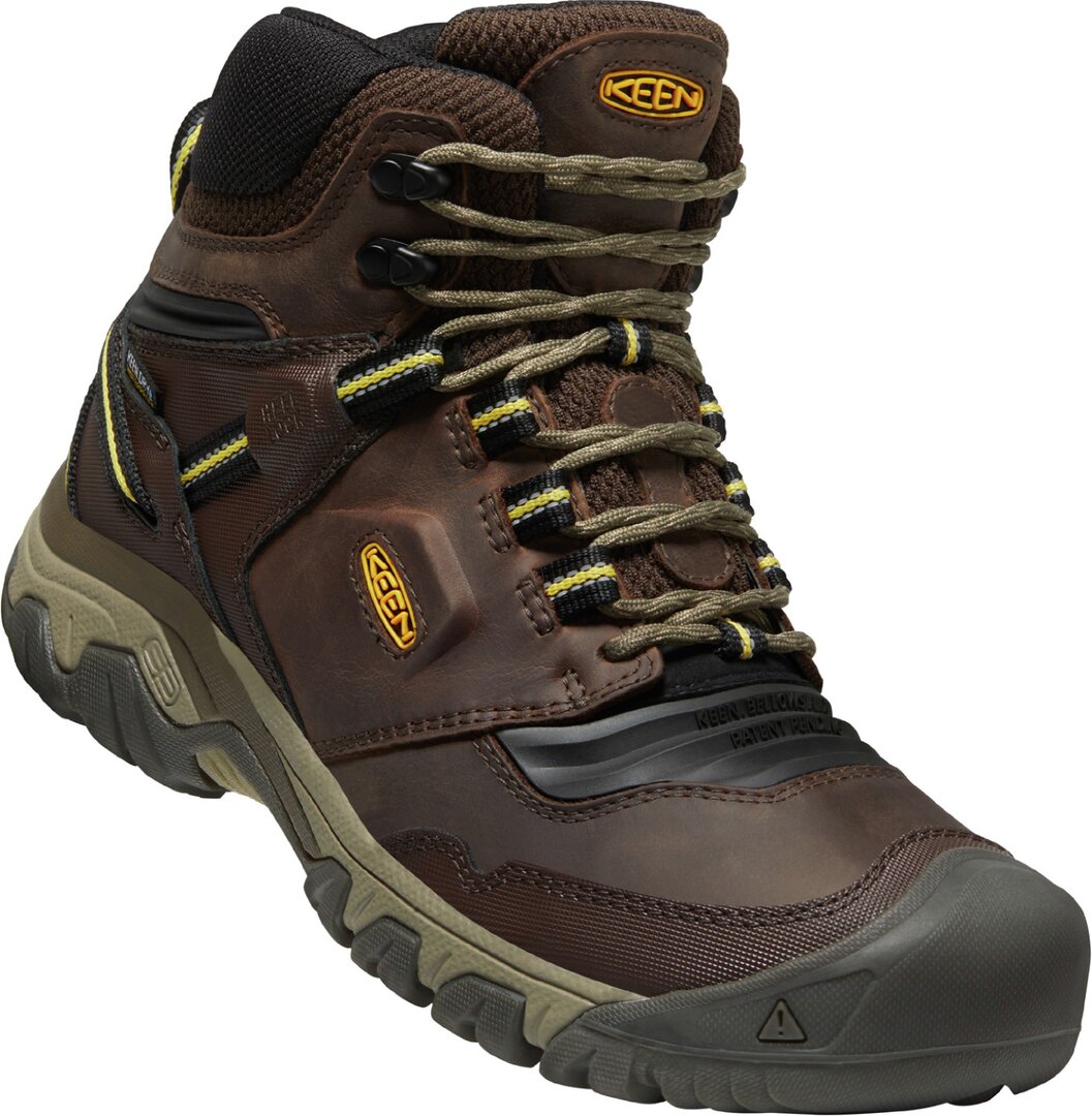 Keen RIDGE FLEX MID WP MEN coffee bean/keen yellow Velikost: 42 pánské boty