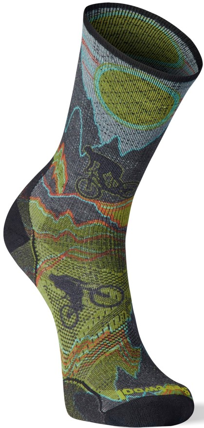 Smartwool CYCLE ZERO CUSHION PRINT CREW graphite Velikost: XL