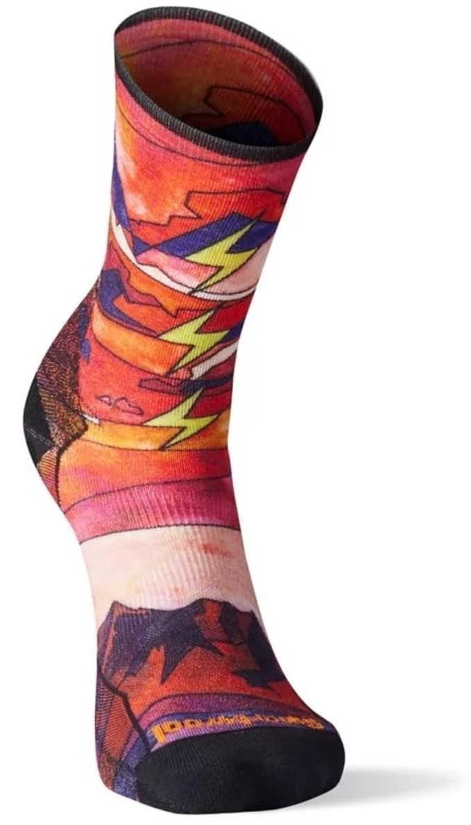 Smartwool ATHLETE EDITION RUN PRINT CREW tandoori orange Velikost: M