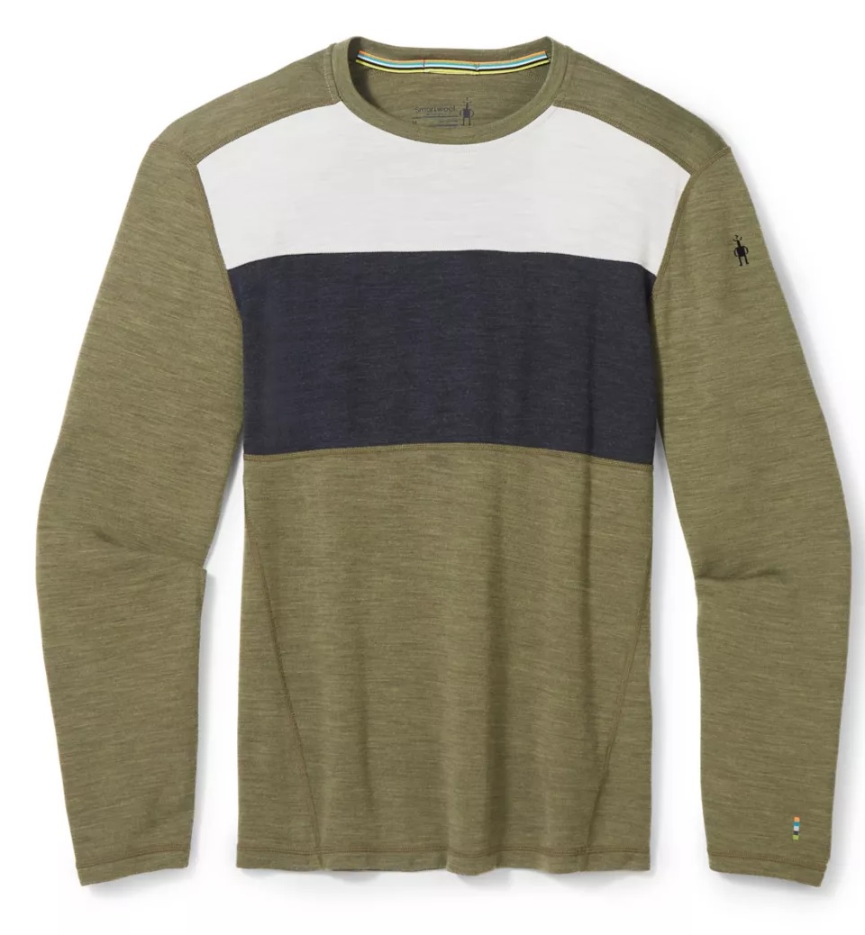 E-shop Smartwool M CLASSIC THERMAL MERINO BASE LAYER COLORBLOCK CREW BOXED winter moss heather