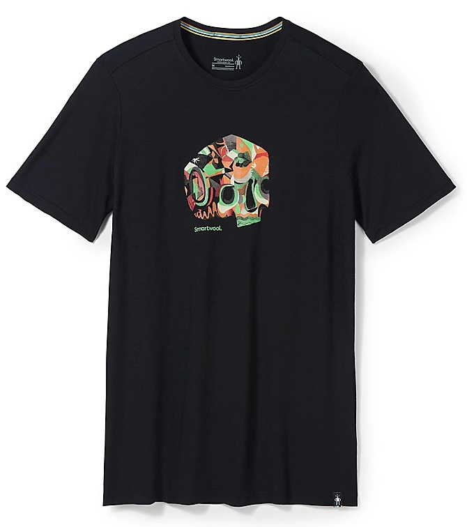 Smartwool M DEF LYFE SHORT SLEEVE GRAPHIC TEE SLIM FIT black Velikost: L tričko