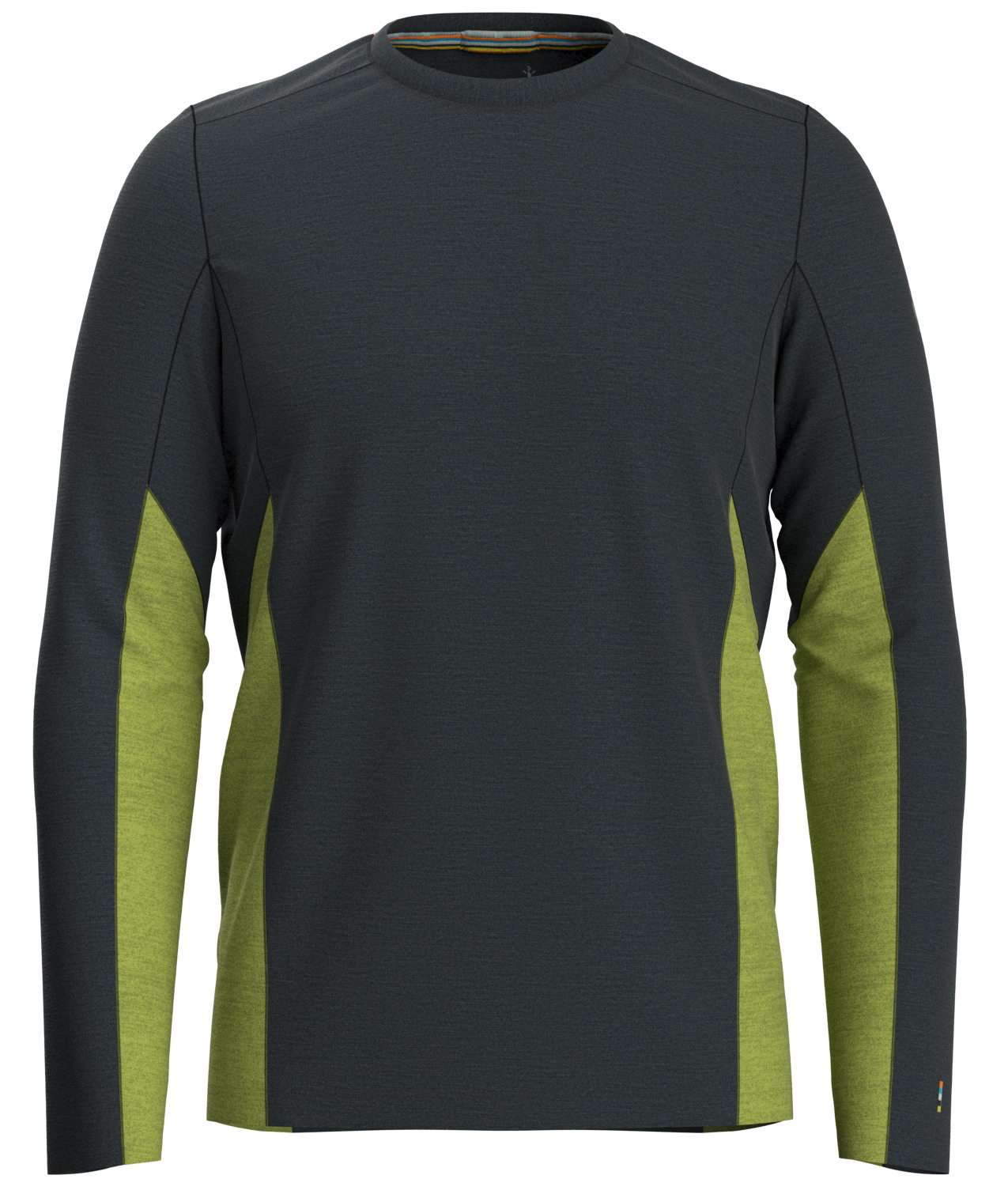 Smartwool MERINO SPORT LONG SLEEVE CREW charcoal heather-dark citron Velikost: L