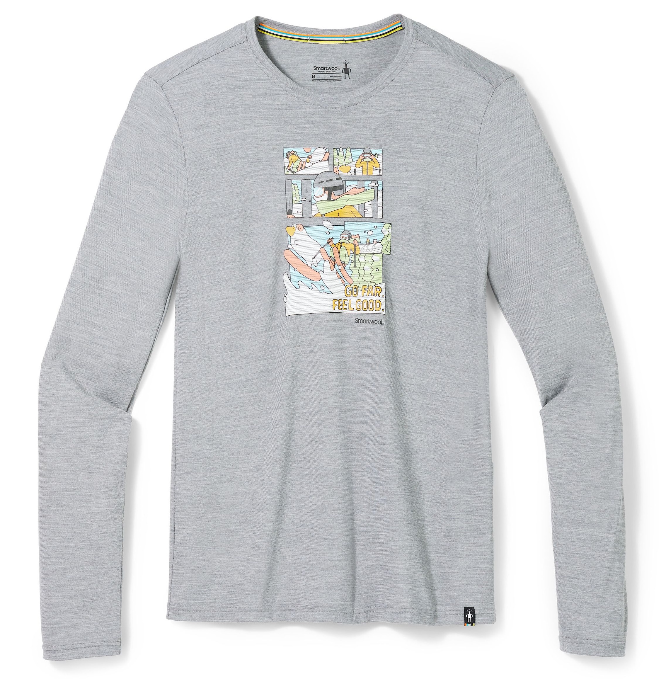 Smartwool M WINTER ADVENTURES GRAPHIC TEE SF light gray heather Velikost: XL