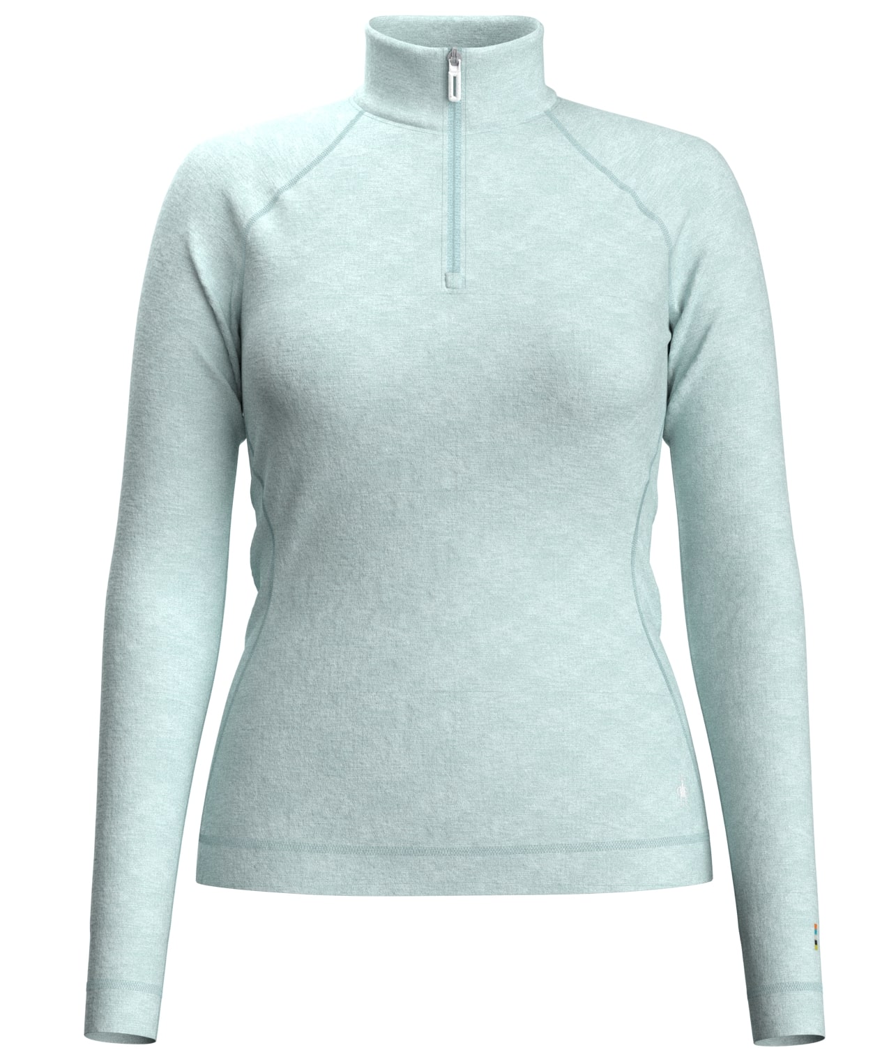 Smartwool W CLASSIC THERMAL MERINO BL 1/4 ZB bleached aqua heather Velikost: M