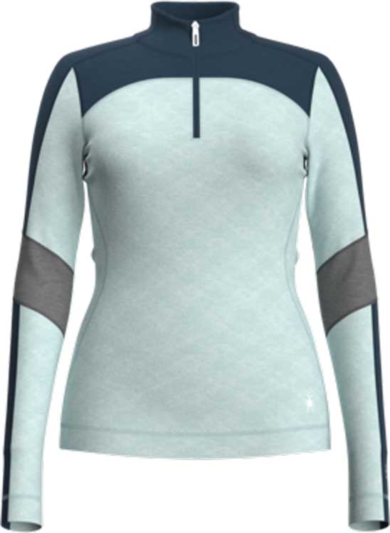 Smartwool W CLASSIC THERMAL MERINO BL CB 1/4 ZB bleached aqua heather Velikost: S