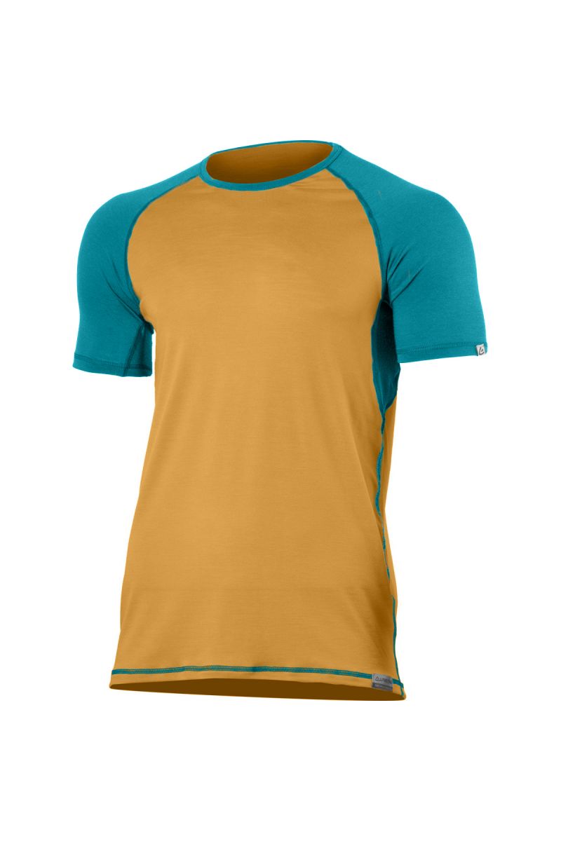 Lasting pánské merino triko OTO hořčicové Velikost: M pánské tričko s krátkým rukávem