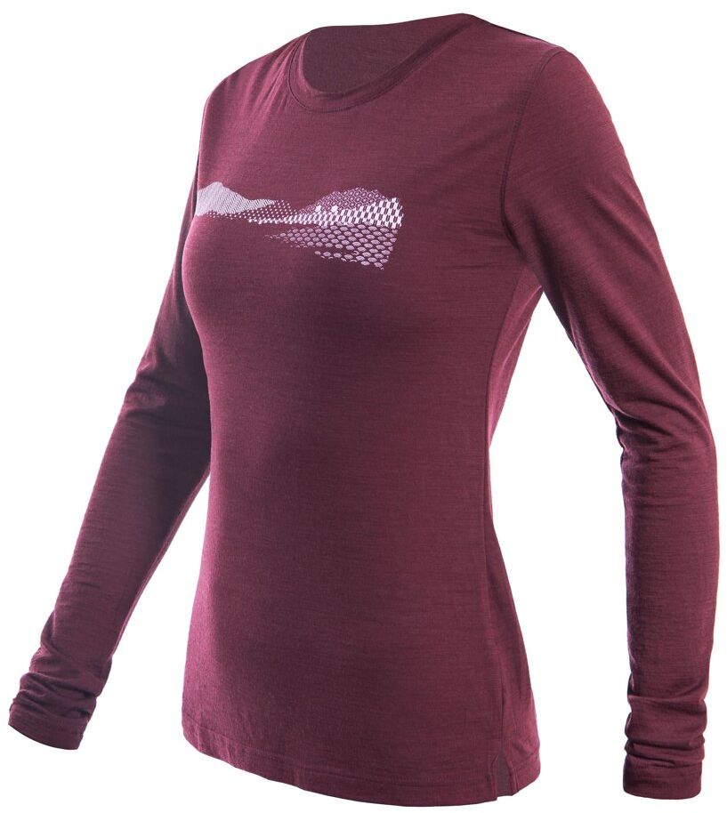 SENSOR MERINO AIR PT HILLS dámské triko dl.rukáv port red Velikost: XL