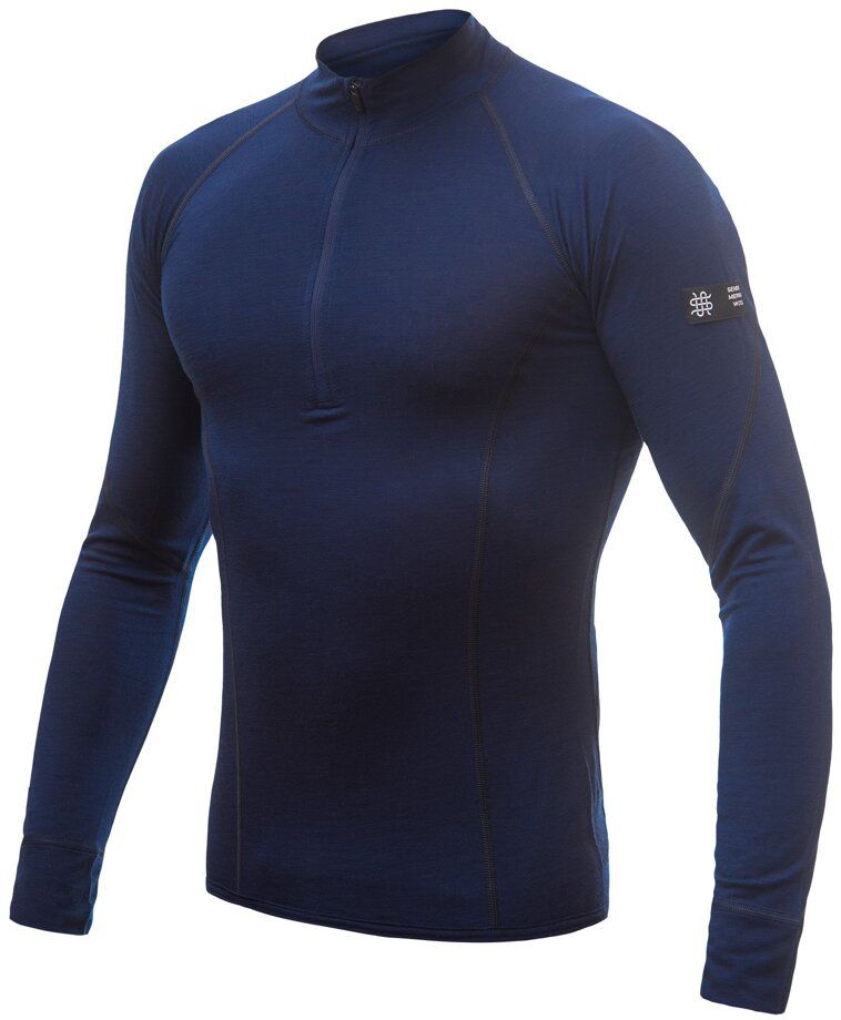 SENSOR MERINO ACTIVE pánské triko dl.rukáv stoják zip deep blue Velikost: M