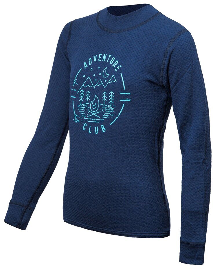 SENSOR MERINO DF CLUB dětské triko dl.rukáv deep blue Velikost: 120