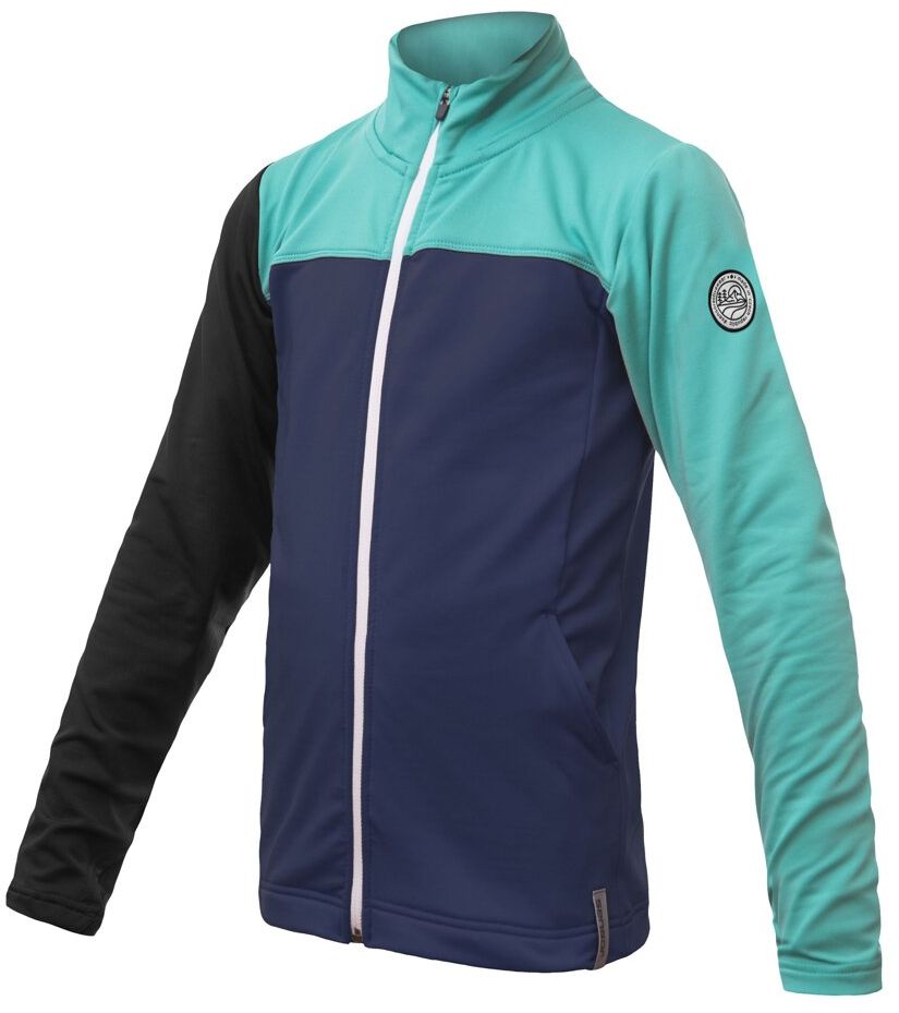 SENSOR COOLMAX THERMO dětská mikina celozip deep blue/sea green/černá Velikost: 130