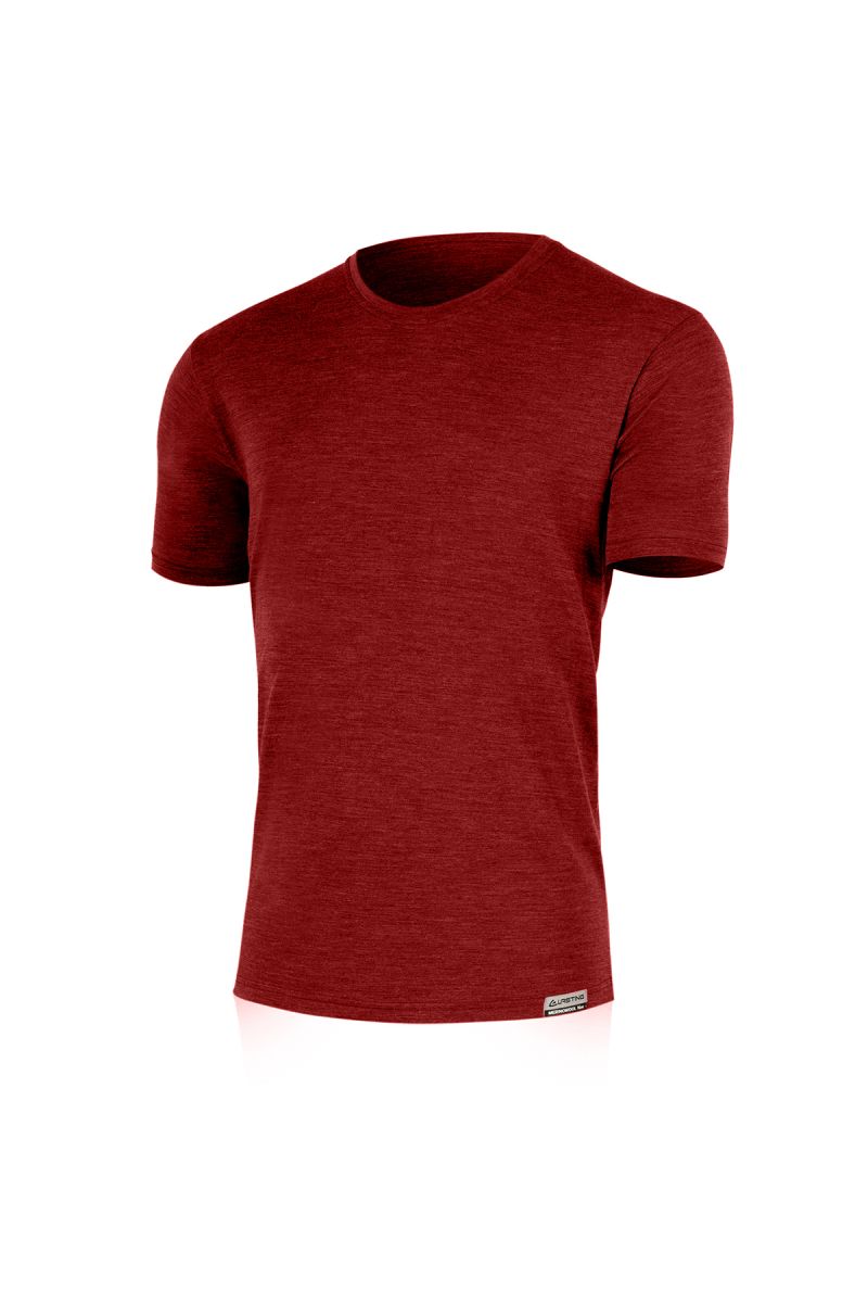 Lasting pánské merino triko CHUAN červené Velikost: XL