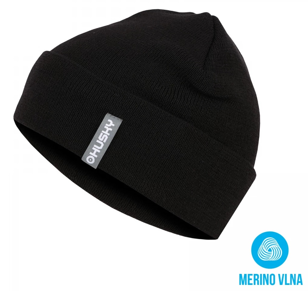 Husky Dětská merino čepice Merhat 6 black Velikost: XS