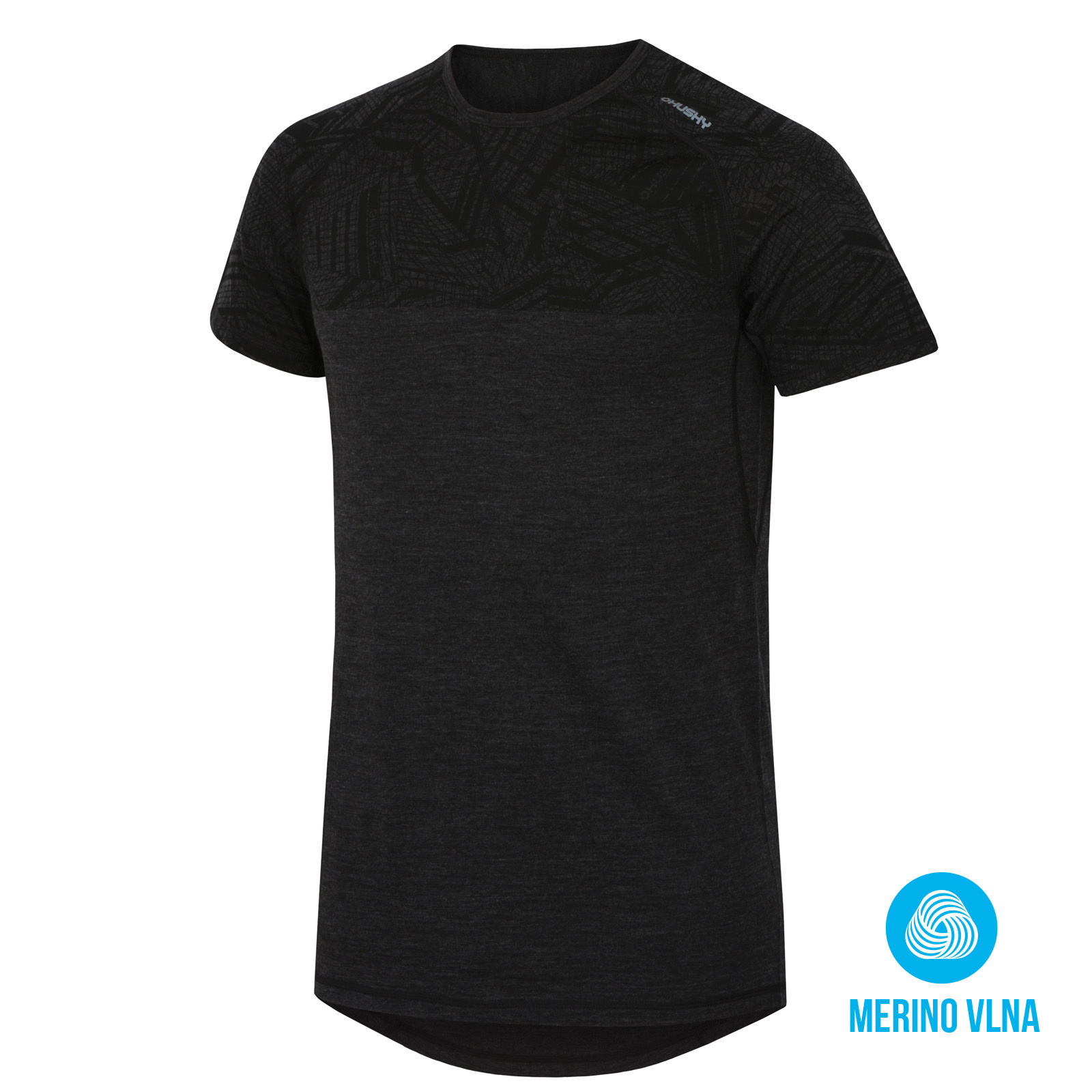 Husky Merino termoprádlo Pánské triko s krátkým rukávem černá Velikost: XL spodní prádlo