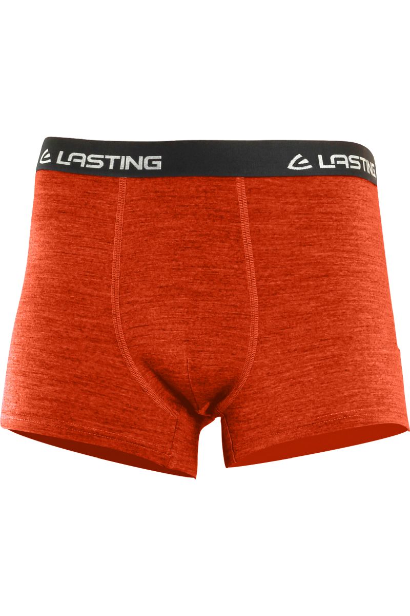 E-shop Lasting pánské merino boxerky NORO oranžové