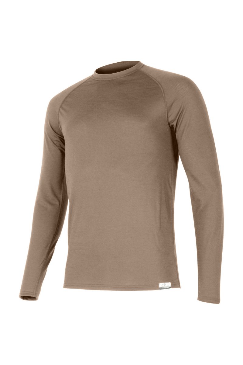 Lasting pánské merino triko ATAR hnědé Velikost: XL
