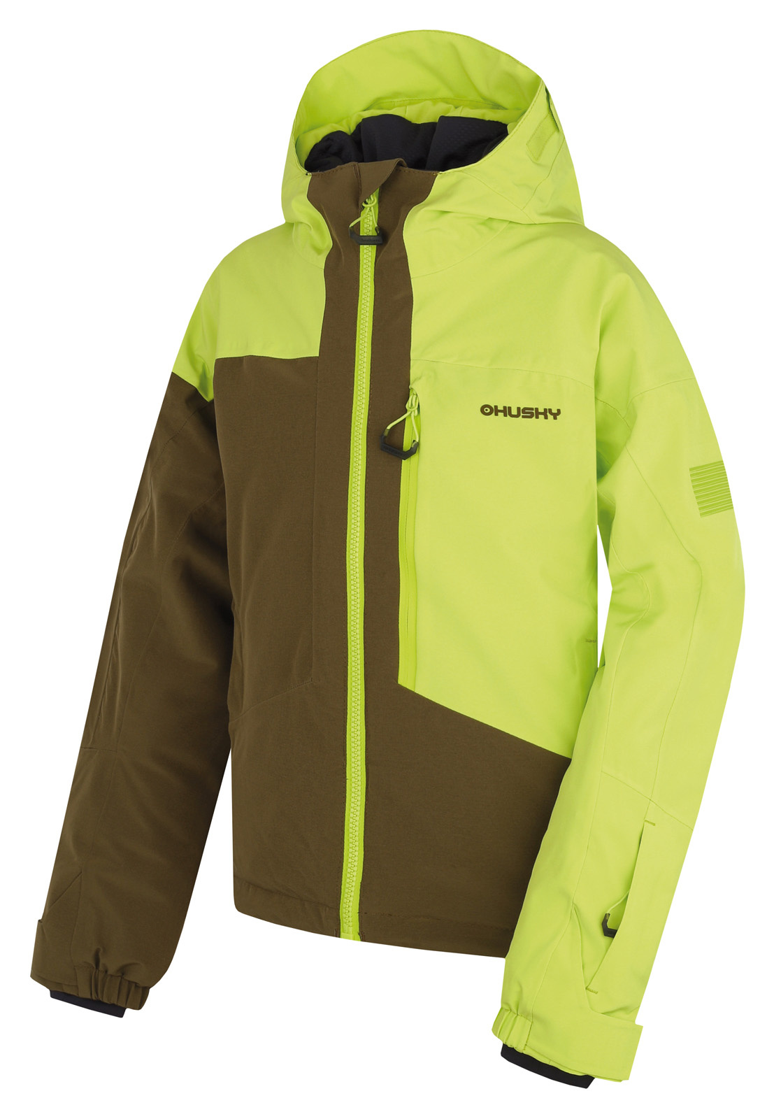 Husky Dětská ski bunda Gomez Kids br. green/dk. khaki Velikost: 164 dětská bunda