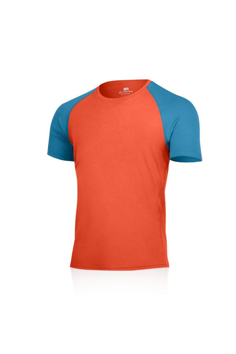 Lasting pánské merino triko CALVIN oranžové Velikost: XL pánské triko