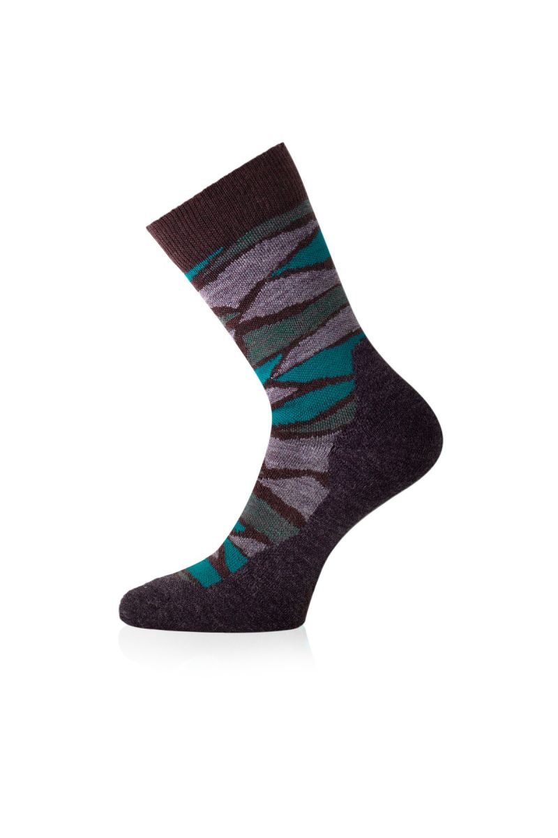 Lasting merino ponožky WLJ hnědé Velikost: (42-45) L unisex ponožky