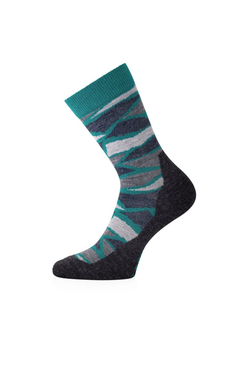 Lasting merino ponožky WLJ 688 zelené Velikost: (34-37) S unisex trekingová ponožka