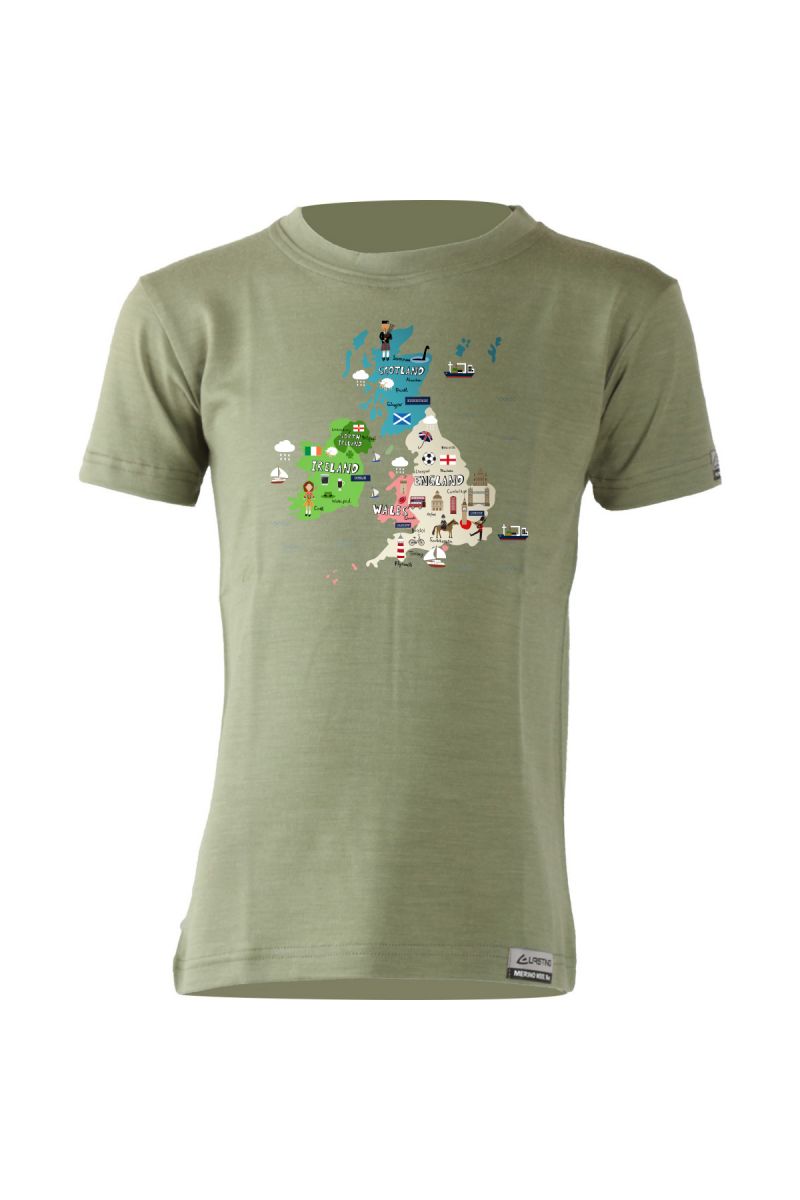 Lasting dětské merino triko NORD zelené Velikost: 130 dětské triko