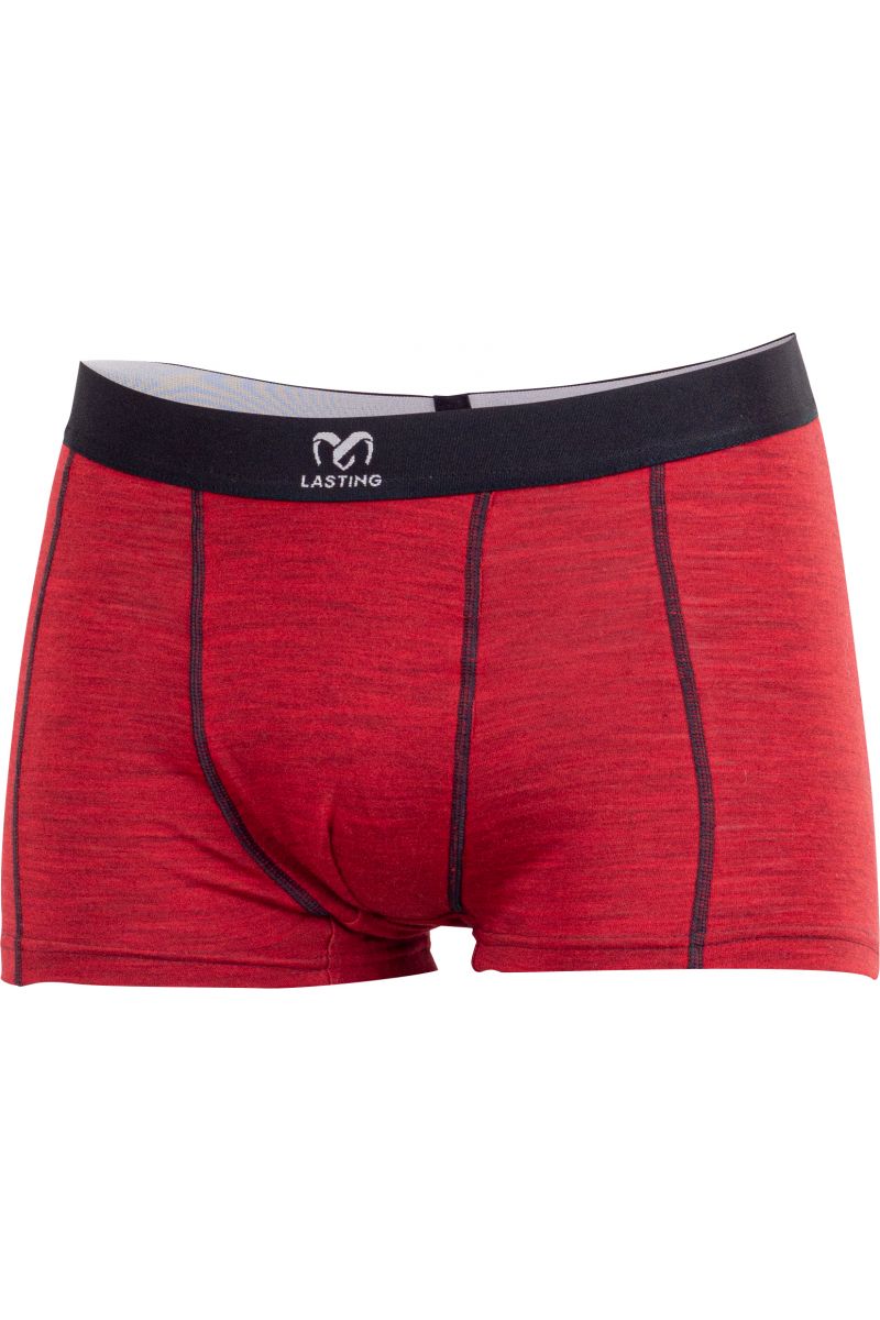 Lasting pánské merino boxerky NOKO červené Velikost: XL pánské boxerky