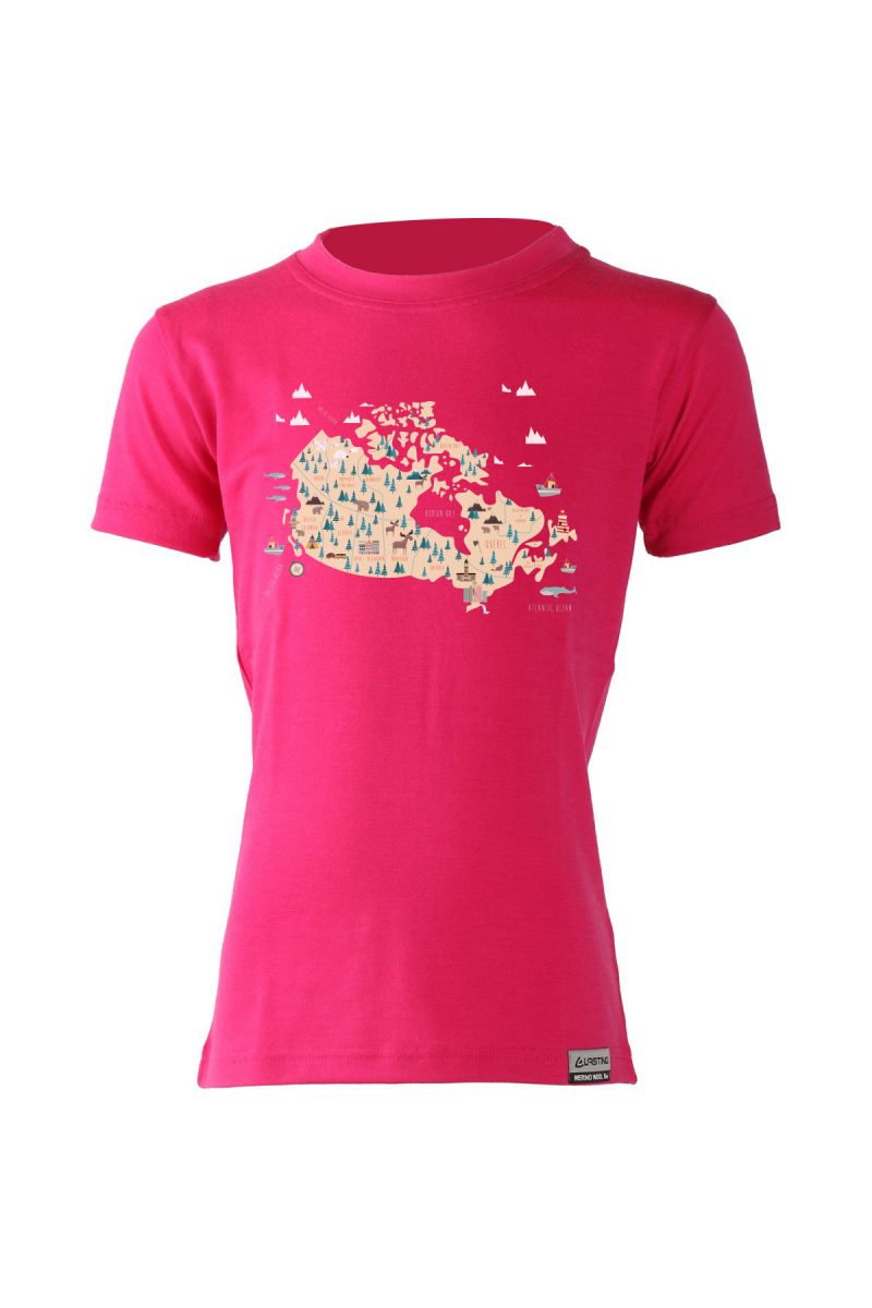 Lasting dětské merino triko WILLY růžové Velikost: 110 dětské triko