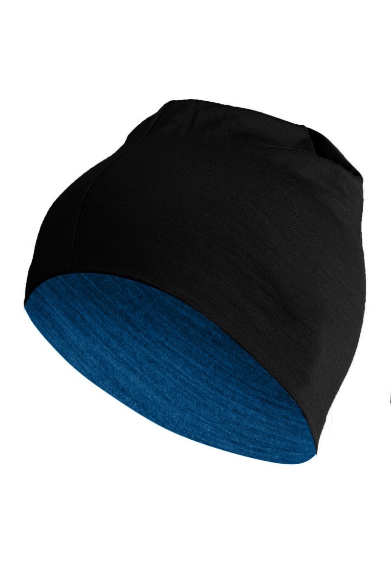 Lasting merino čepice BONY modro černá Velikost: S/M unisex čepice