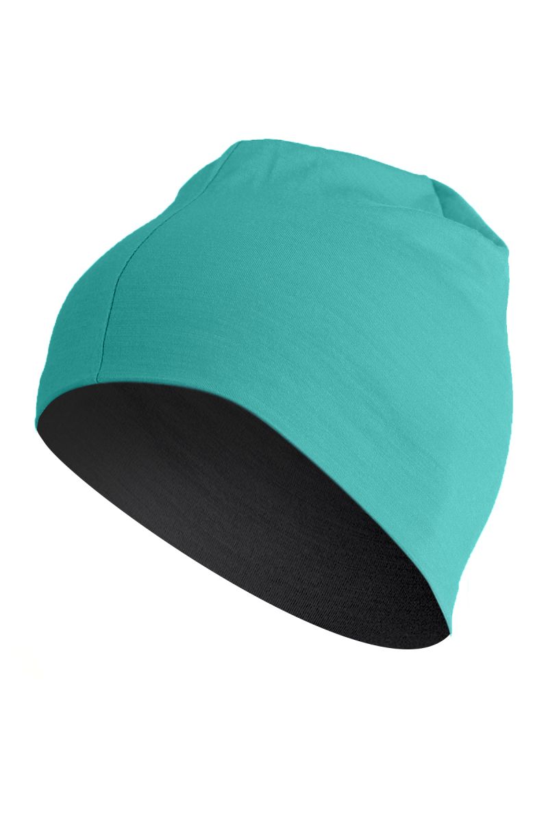 Lasting merino čepice BONY tyrkysovo černá Velikost: S/M