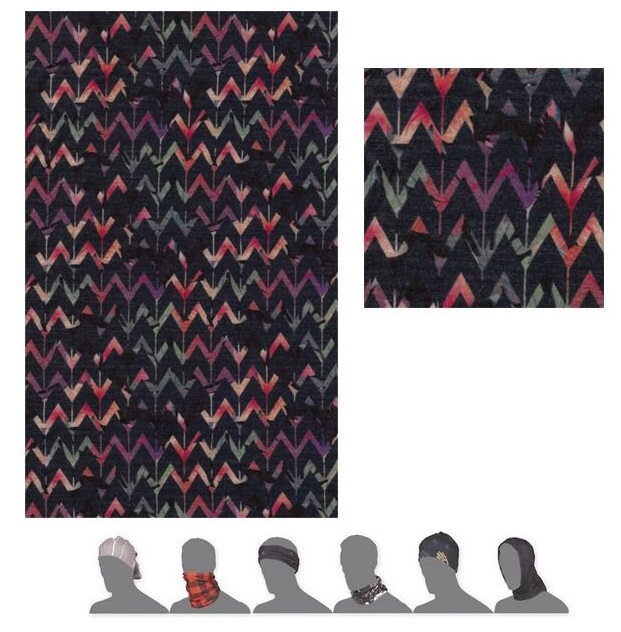 SENSOR TUBE MERINO IMPRESS šátek multifunkční deep blue/origami Vrstva: První unisex šátek