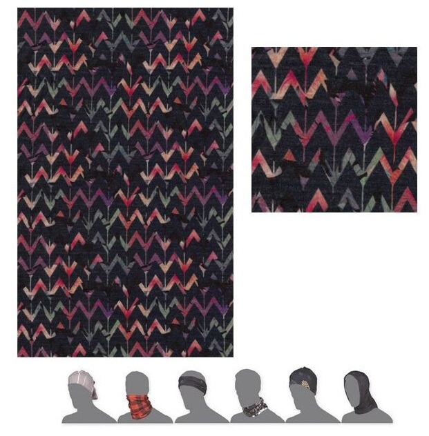 SENSOR TUBE MERINO IMPRESS šátek multifunkční deep blue/origami Vrstva: První