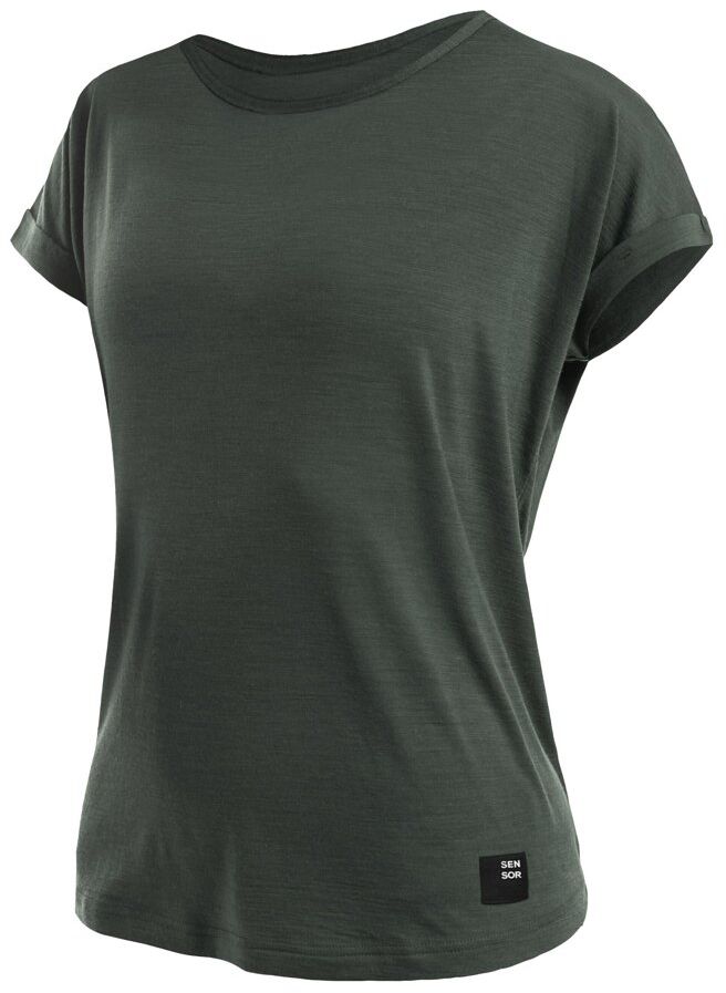 SENSOR MERINO AIR traveller dámské triko kr.rukáv olive green Velikost: XXL dámské tričko s krátkým rukávem