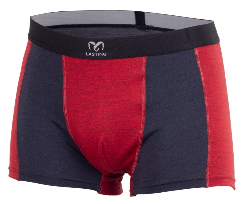 Lasting pánské merino boxerky KONO červené Velikost: XL spodní prádlo