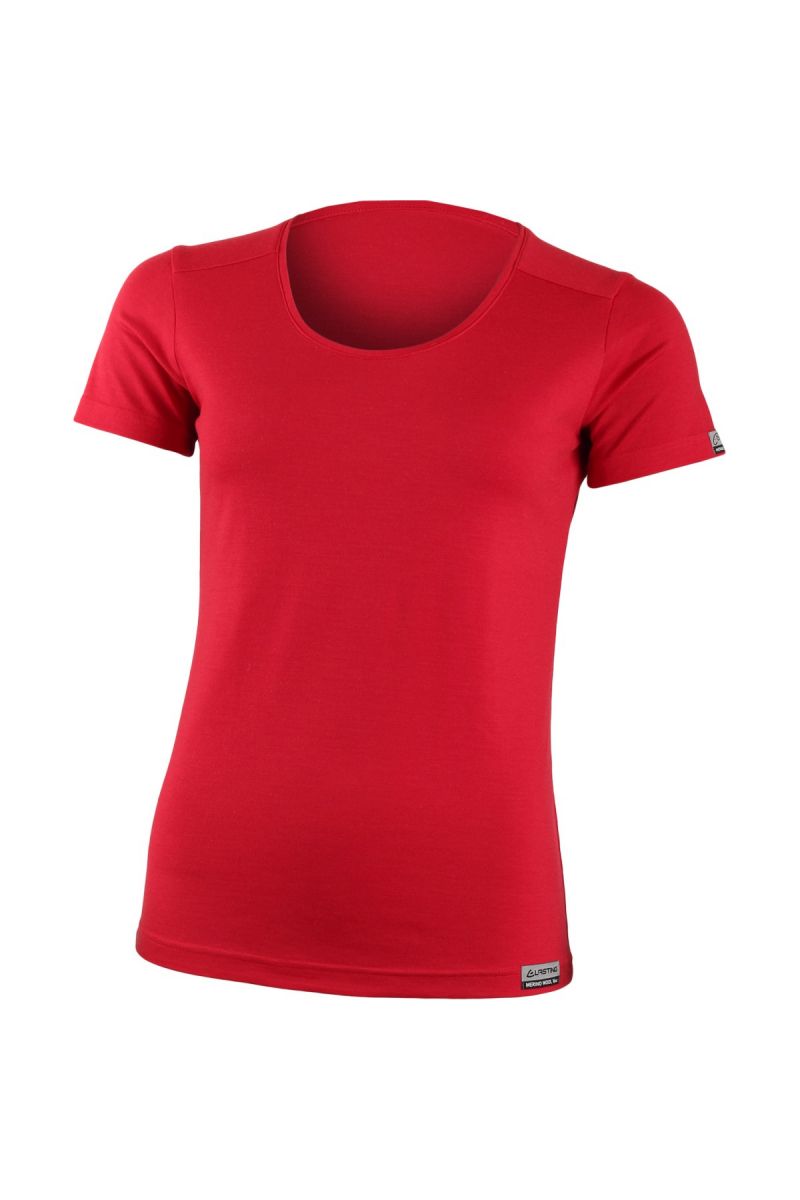 Lasting dámské merino triko IRENA červené Velikost: M dámské triko