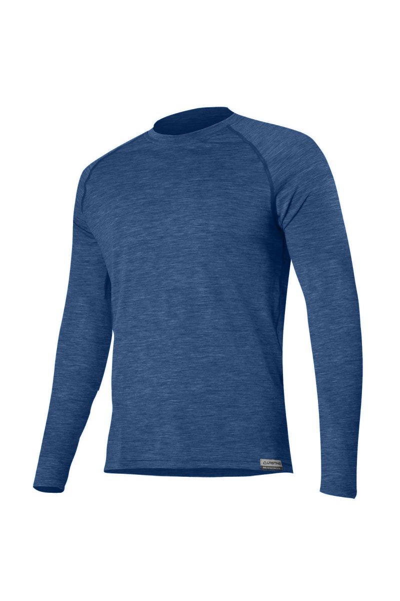 Lasting pánské merino triko ATAR modré Velikost: L- pánské triko