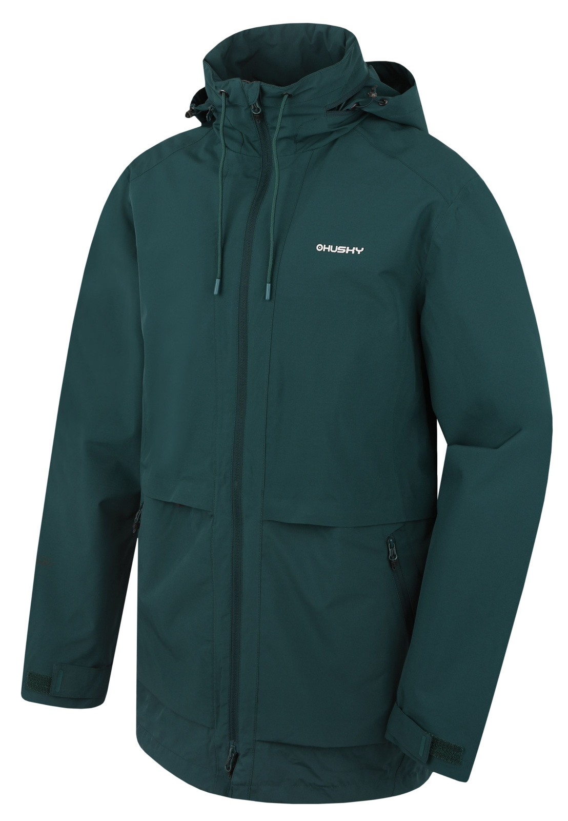 Husky Pánský hardshell kabát Nevr M dk. green Velikost: XXXL pánský kabát