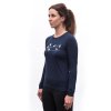 MERINO ACTIVE SONGBIRDS dámské triko dl.rukáv deep blue2