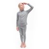 SENSOR MERINO BOLD dětský set triko dl.rukáv zip + spodky cool gray2