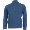 Lasting vlněné merino triko se zipem u krku HONOS modré (Velikost L)