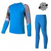 SENSOR MERINO IMPRESS SET dětský triko dl.rukáv + spodky modrá/camo