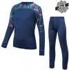 sensor merino impress set detsky triko dl rukav spodky deep blue floral