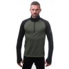 SENSOR COOLMAX THERMO pánská mikina zip olive green černá3