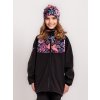 Unuo, Dětská softshellová bunda s fleecem Basic, Černá, Kouzelné květiny (Velikost 80/86)
