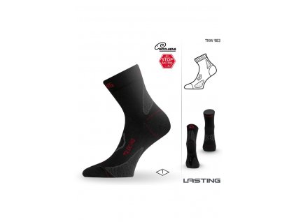 Lasting TNW 983 čierna merino ponožka (Veľkosť (42-45) L)