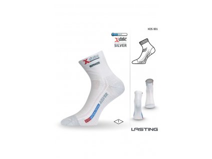 Lasting XOS 001 bílá ponožky se stříbrem