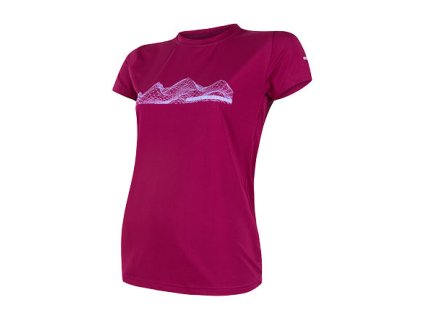 SENSOR COOLMAX FRESH PT MOUNTAINS dámské triko kr.rukáv lilla