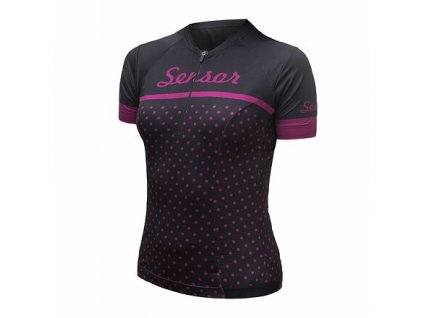 SENSOR CYKLO TOUR dámský dres kr.rukáv black dots