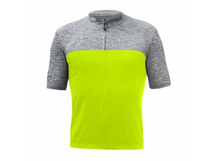 SENSOR CYKLO MOTION pánský dres kr.rukáv celozip neon yellow/šedá