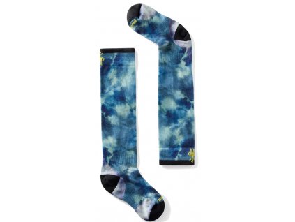 Smartwool JUNIOR SKI ZERO CUSHION TIE DYE PRINT OTC deep navy