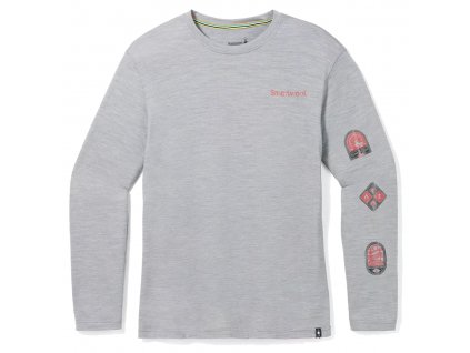 Smartwool OUTDOOR PATCH GRAPHIC LONG SLEEVE TEE light gray heather