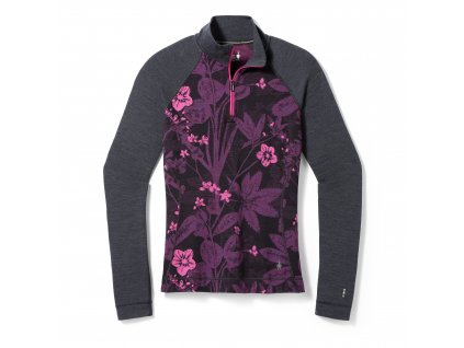 Smartwool W CLASSIC THERMALERINO BL 1/4 ZIP B purple iris floral